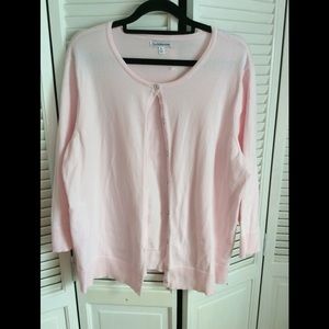 Pretty pink cotton sweater / cardigan. XL